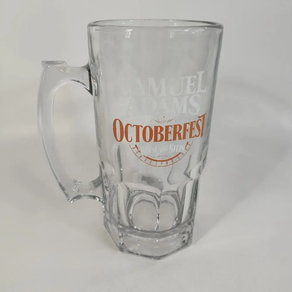 Samuel Adams Octoberfest Clear Glass Beer Stein‎ Mug 